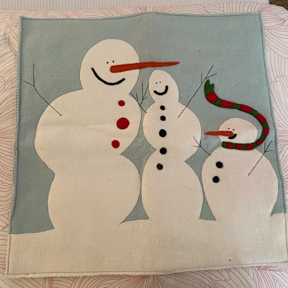 Hable Construction snowman pillow cover